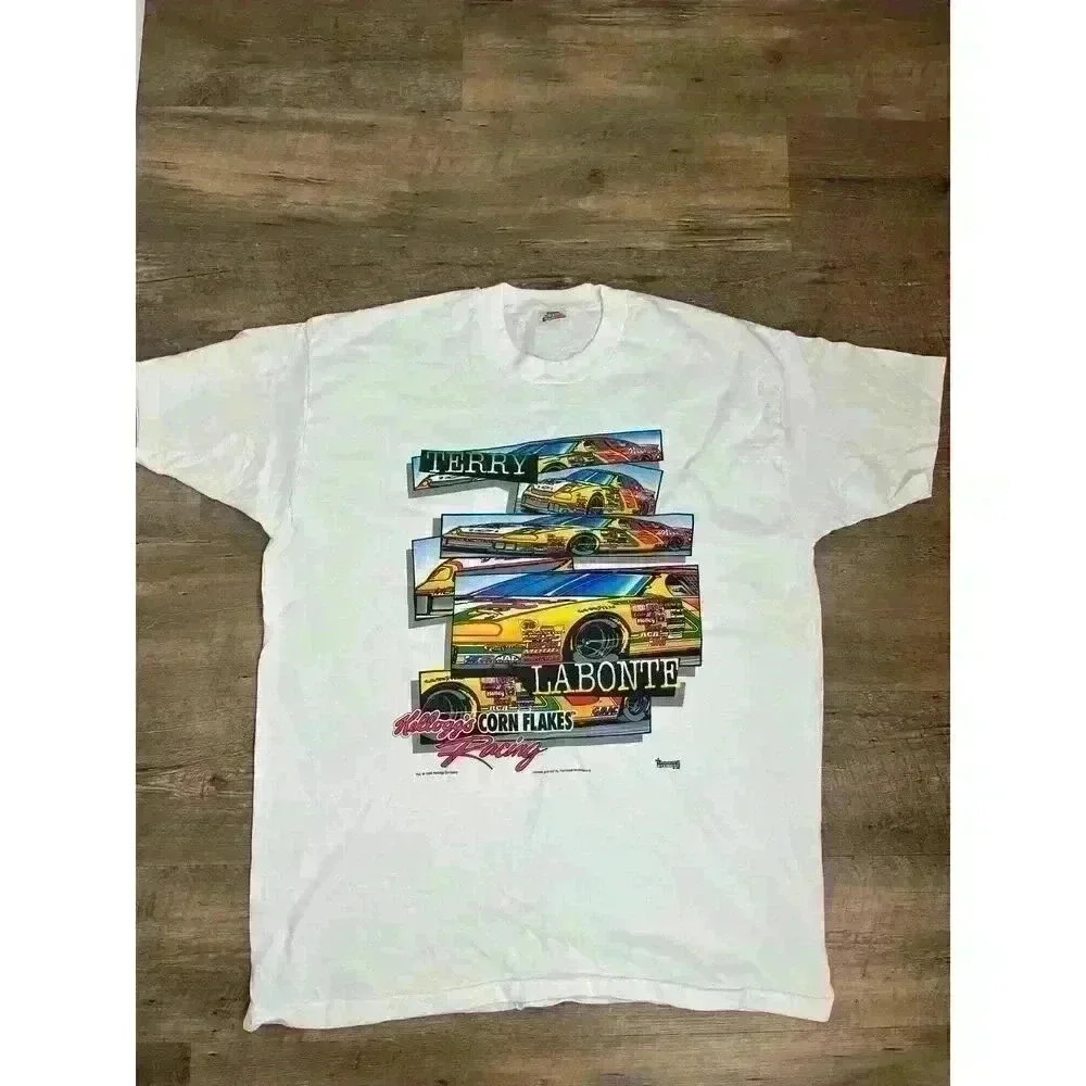 Vtg 1996 Terry Labonte Nascar Fruit of The Loom T-Shirt Single Stitch XXL White